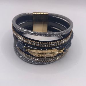 Layered Gold Leaf Bracelet